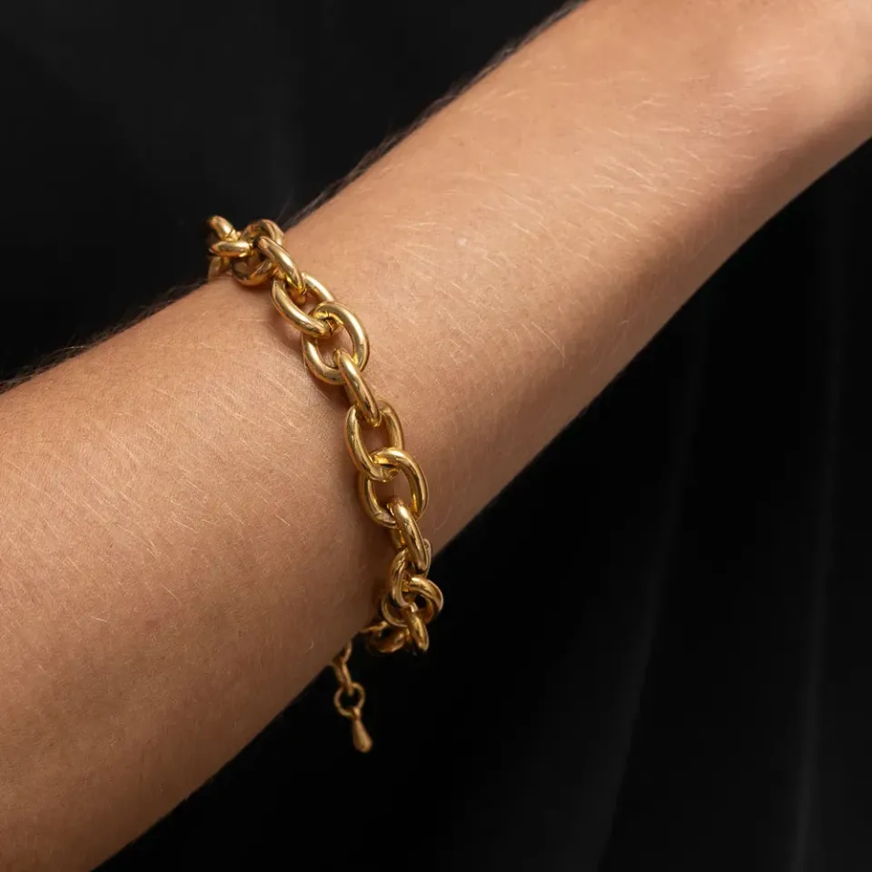 PULSEIRA ELOS CORRENTARIA BANHO OURO 18K